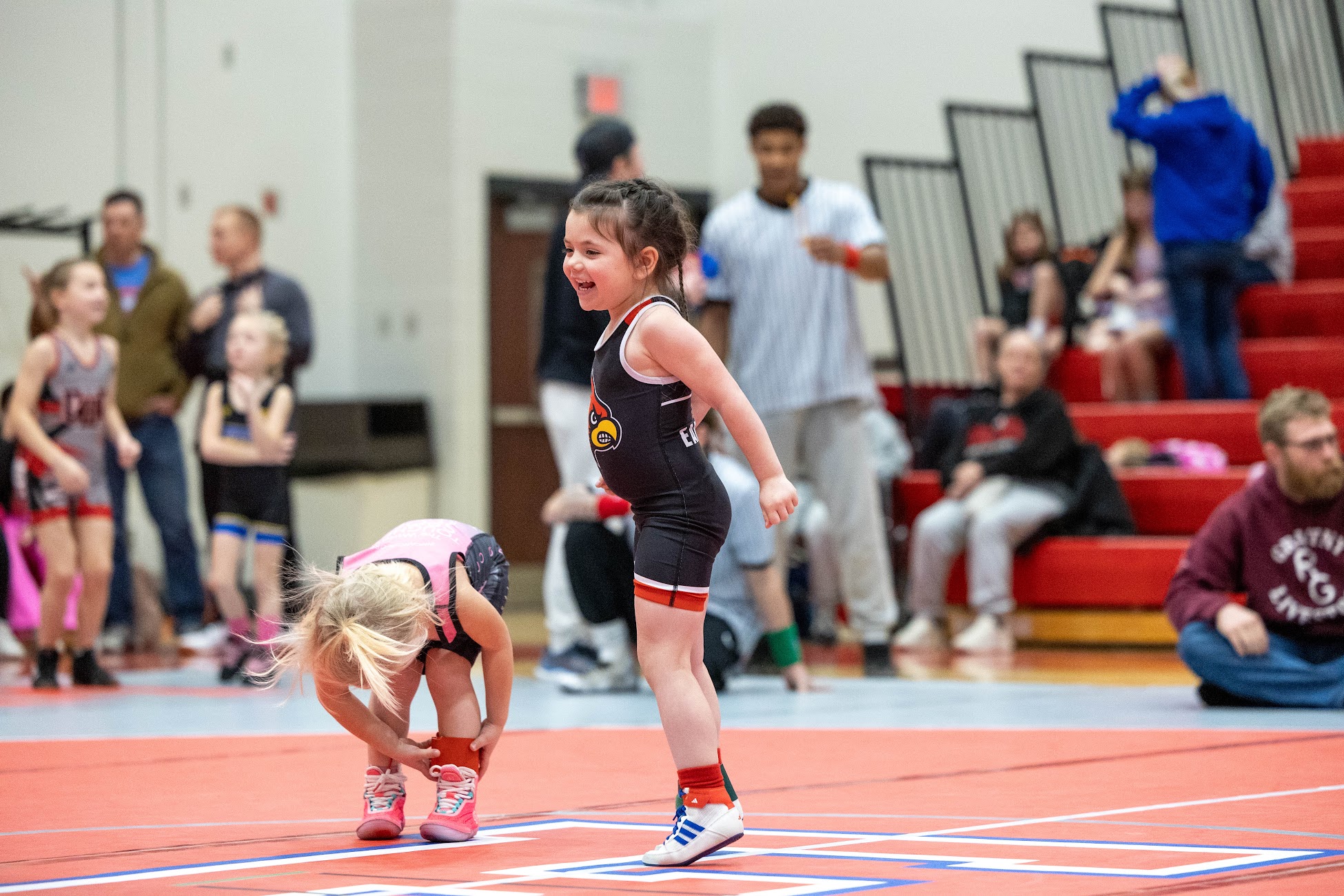 Earlham wrestler in action