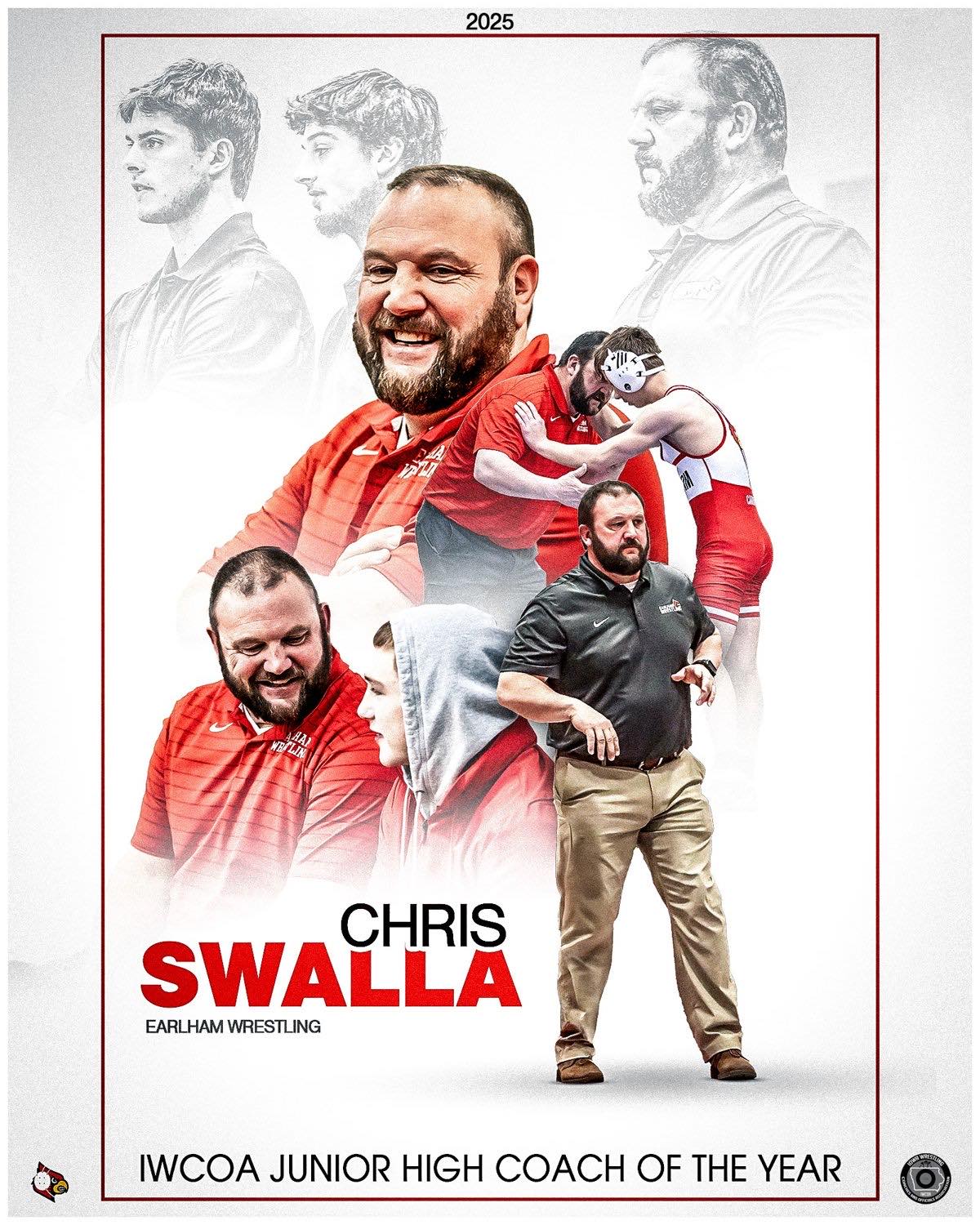 2025 IWCOA Junior High Coach of the Year graphic for Chris Swalla