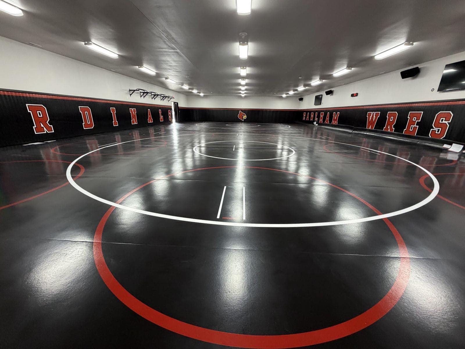 The Earlham wrestling room