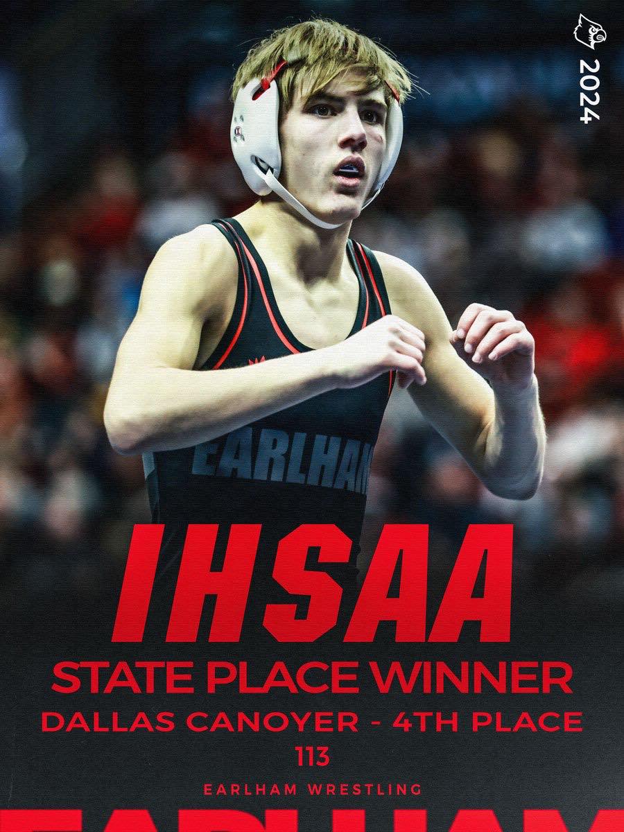 Dallas Canoyer, 2024 IHSAA state place winner, 4th Place · 113